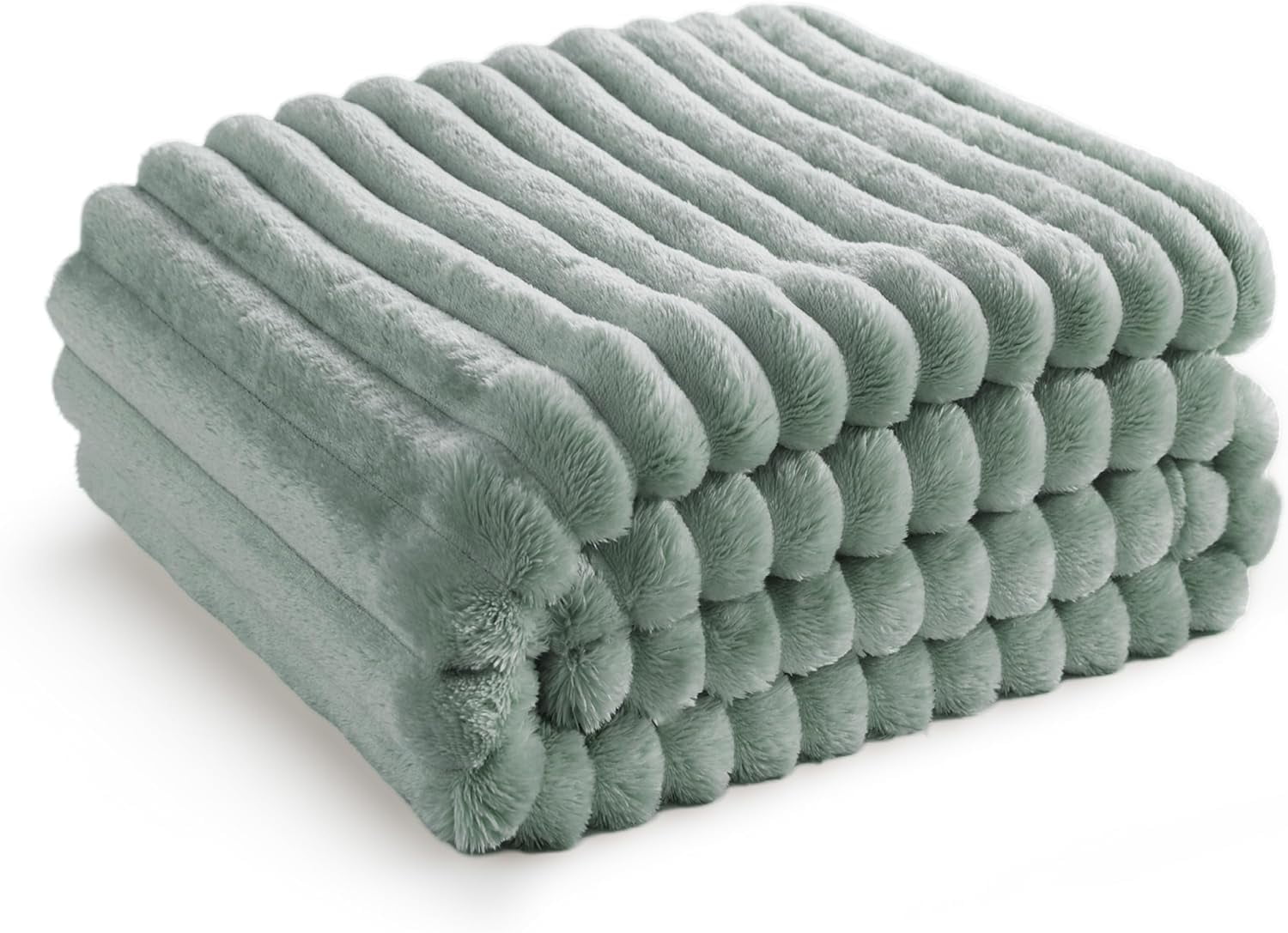 U by Bedsure Sage Green Fleece Twin Blanket for Couch - Super Soft Cozy Blankets for Women, Girls, 60x80 inches