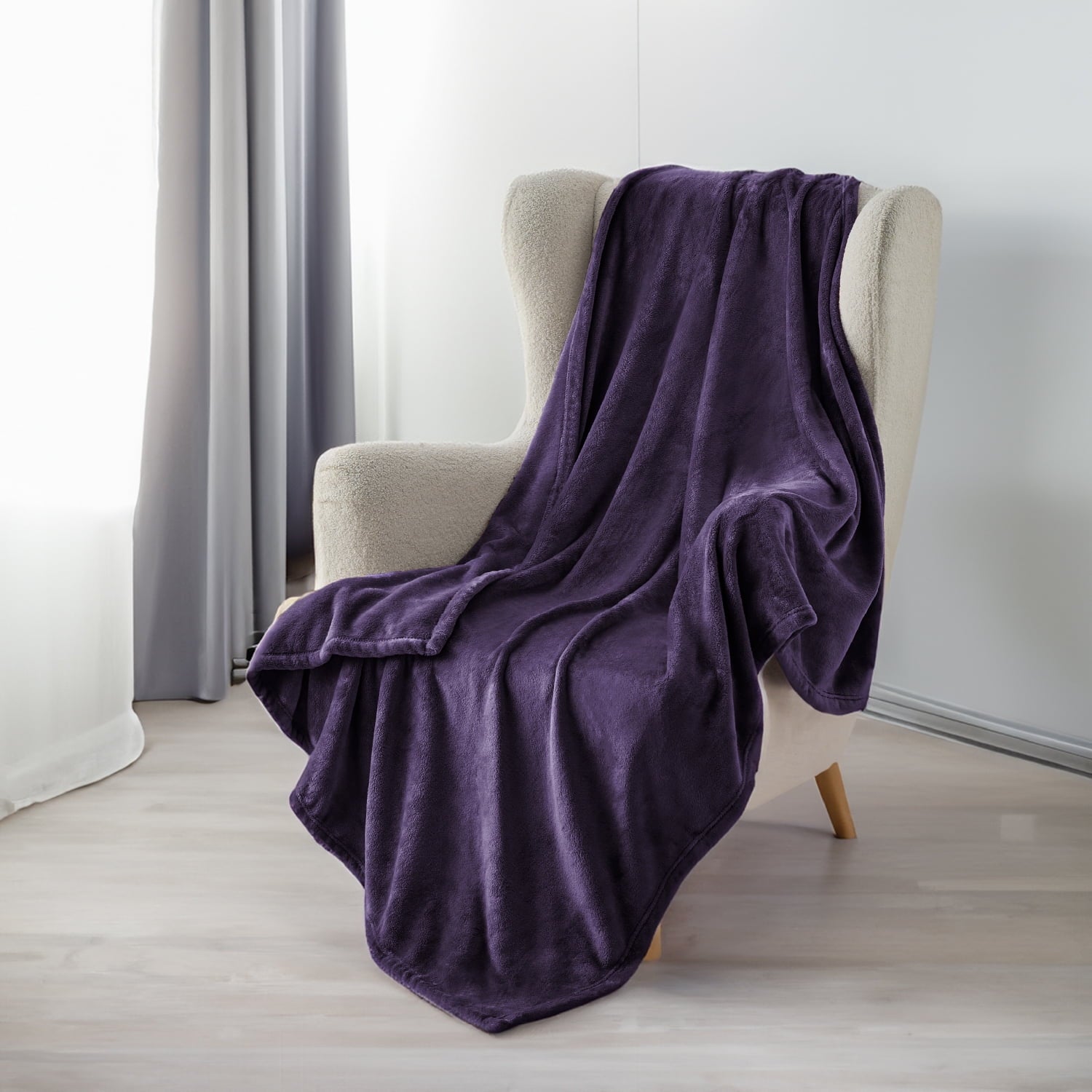 U by Bedsure Fleece Blanket Twin Blanket Purple - Soft Lightweight Cozy Twin Blankets,60X80 Inches