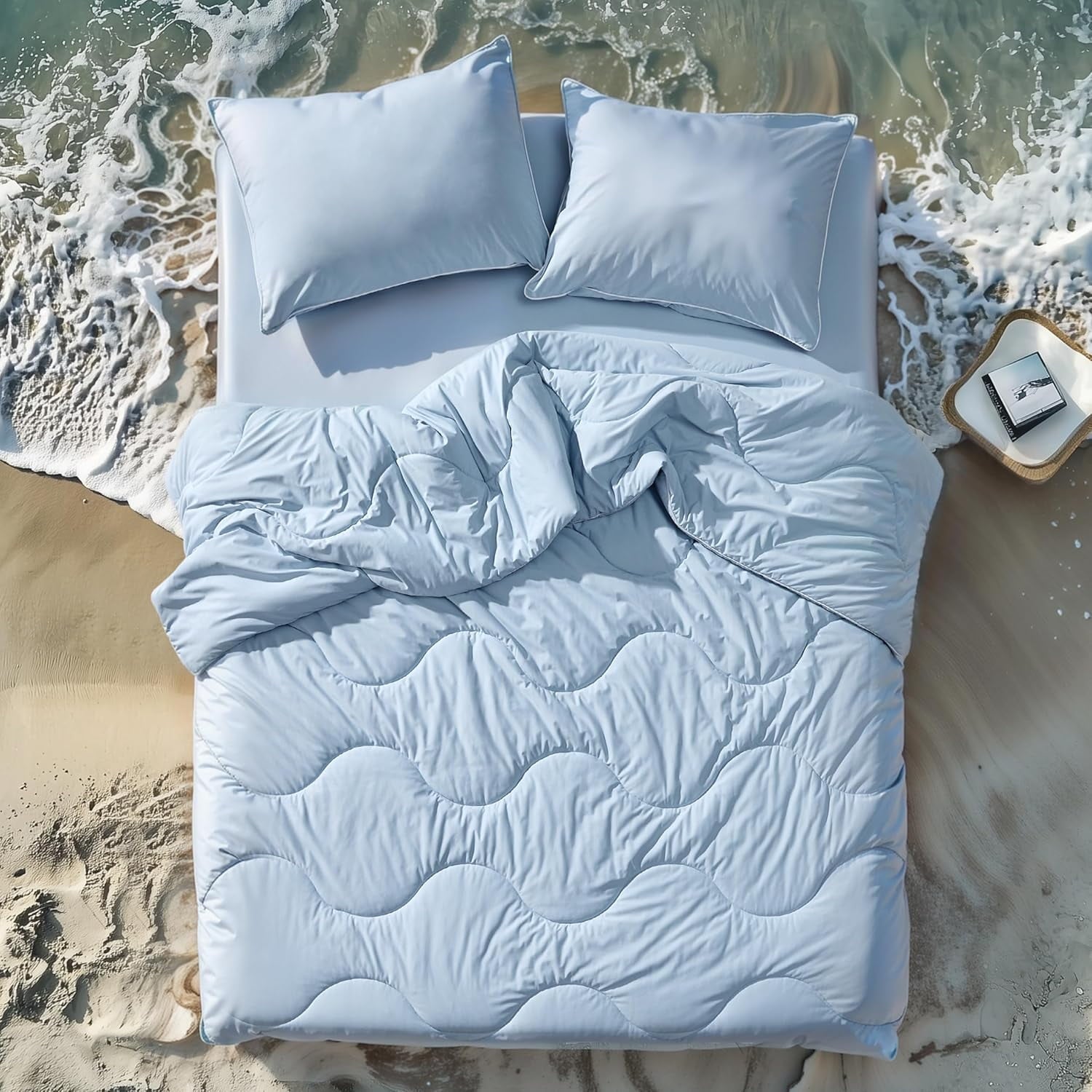 Cozy Comfort Cooling Comforters King Size Comforter Set Soft Cooling Blanket for Hot Sleepers Double Sided Cool Tech Bedding Set 1 Breathable Comforter 2 Pillowcases 1 Fitted Sheet