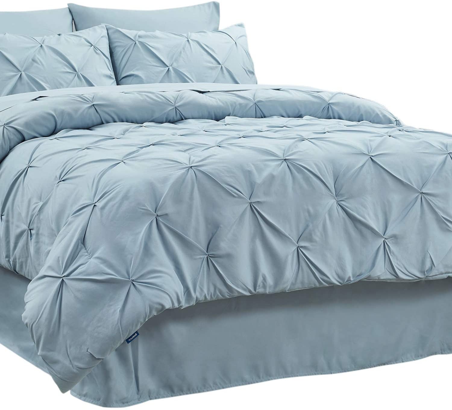 Cozy Comfort Blue Queen Comforter Set - 7 Pieces Bedding Set with Comforters, Sheets, Pillowcases & Shams