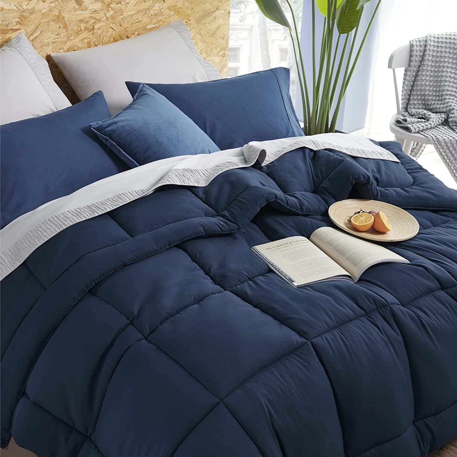 Cozy Comfort All Season Down Alternative Comforter Duvet Insert Quilted Pageant Blue All Season Bed Comforter Twin XL 68x92 inches