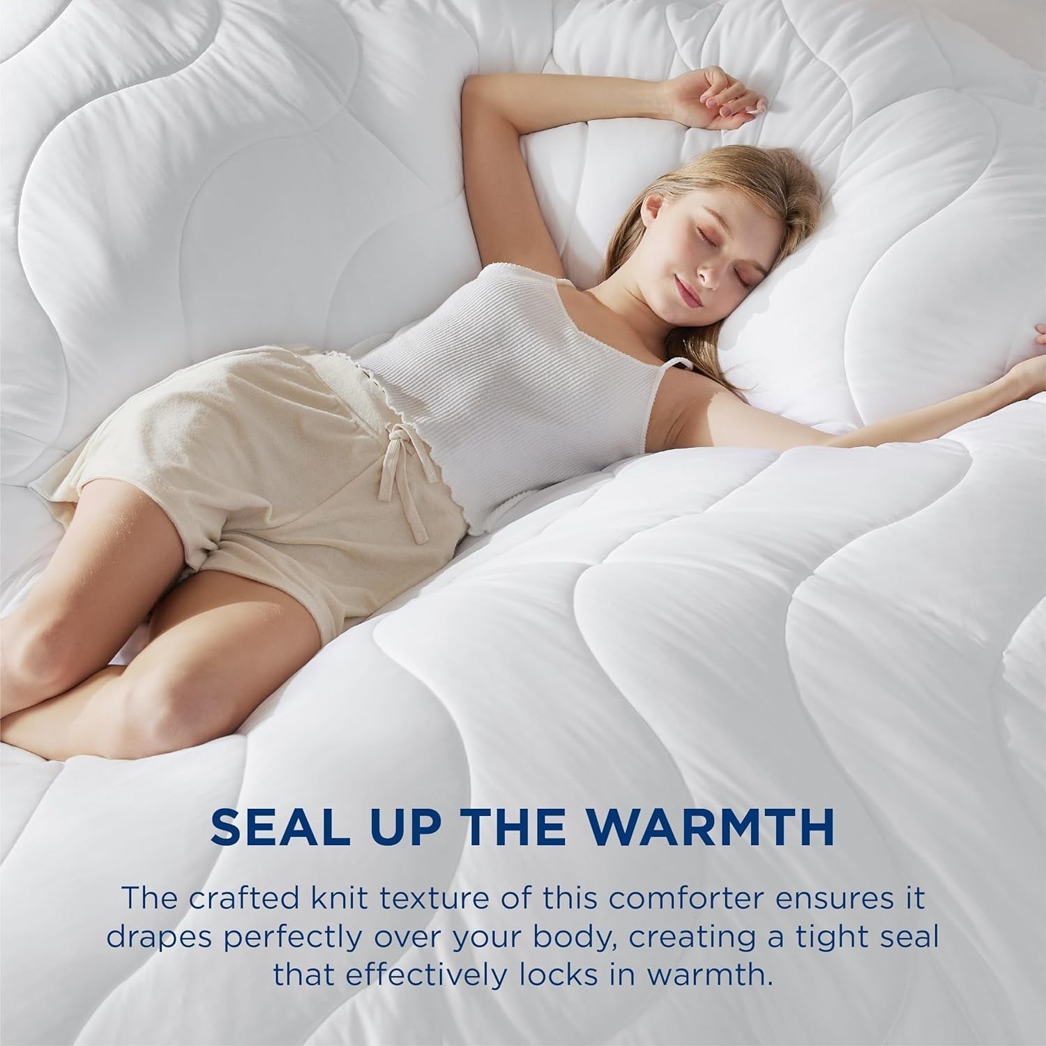 Cozy Comfort Comforter Duvet Insert Cal King White, Ultra Soft Lightweight Cooling Quilted Machine Washable Breathable Down Alternative Comforter with Corner Tabs, 96x102 inches