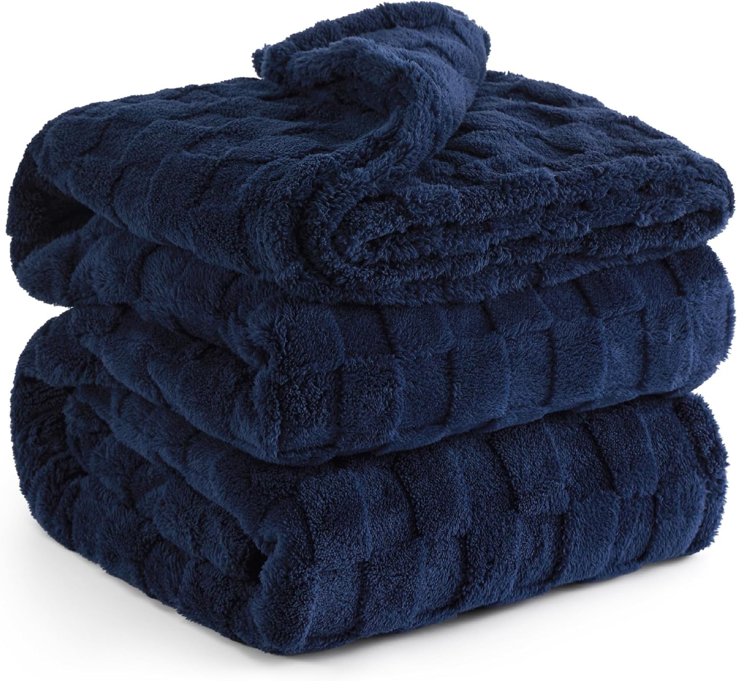 Cozy Comfort Blue Fleece Blanket for Couch - Super Soft Cozy Queen Blankets for Women,Girls, 90x90 Inches