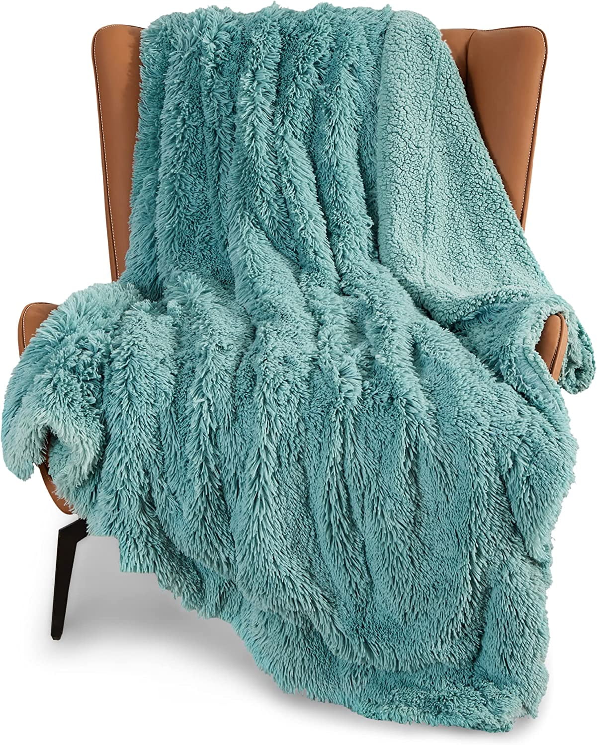 Cozy Comfort Faux Fur Twin Blanket Sage Green a?? Fluffy Blankets Throws Shaggy Faux Fur Blanket 60x80 Inches