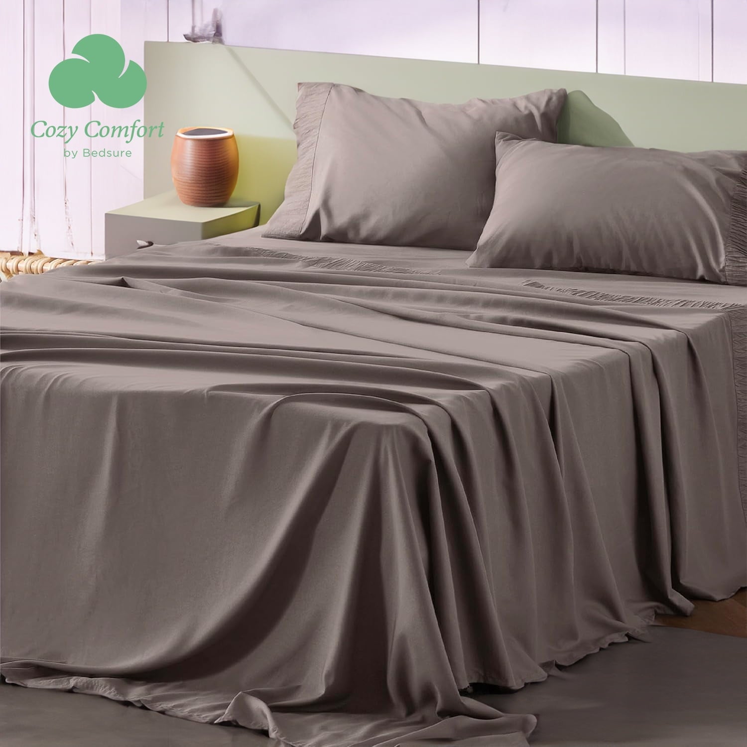 Cozy Comfort 3 Pieces Hotel Luxury Stucco Sheets Twin Easy Care Polyester Microfiber Material Cooling Bed Sheet Set