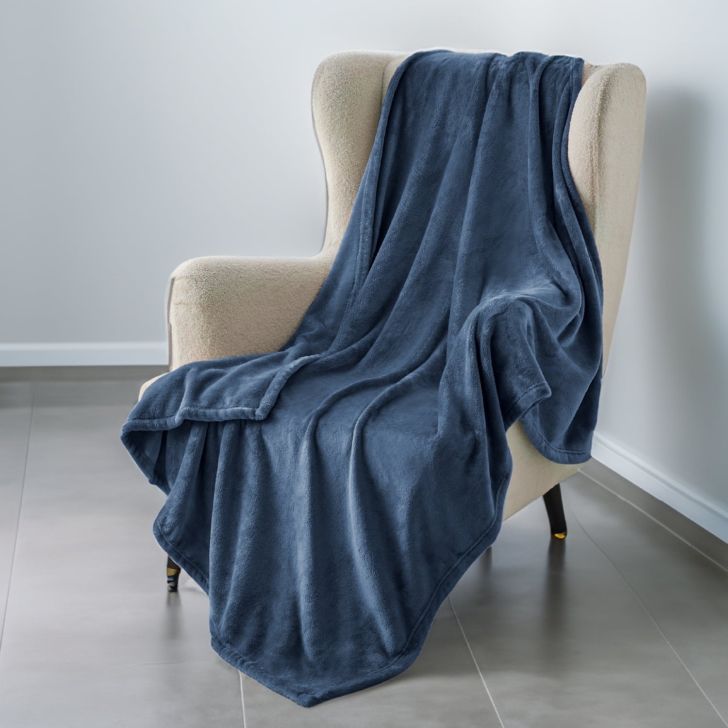 U by Bedsure Fleece Blanket Twin Blanket - Stone Blue Lightweight Soft Cozy Blanket,60X80 Inches