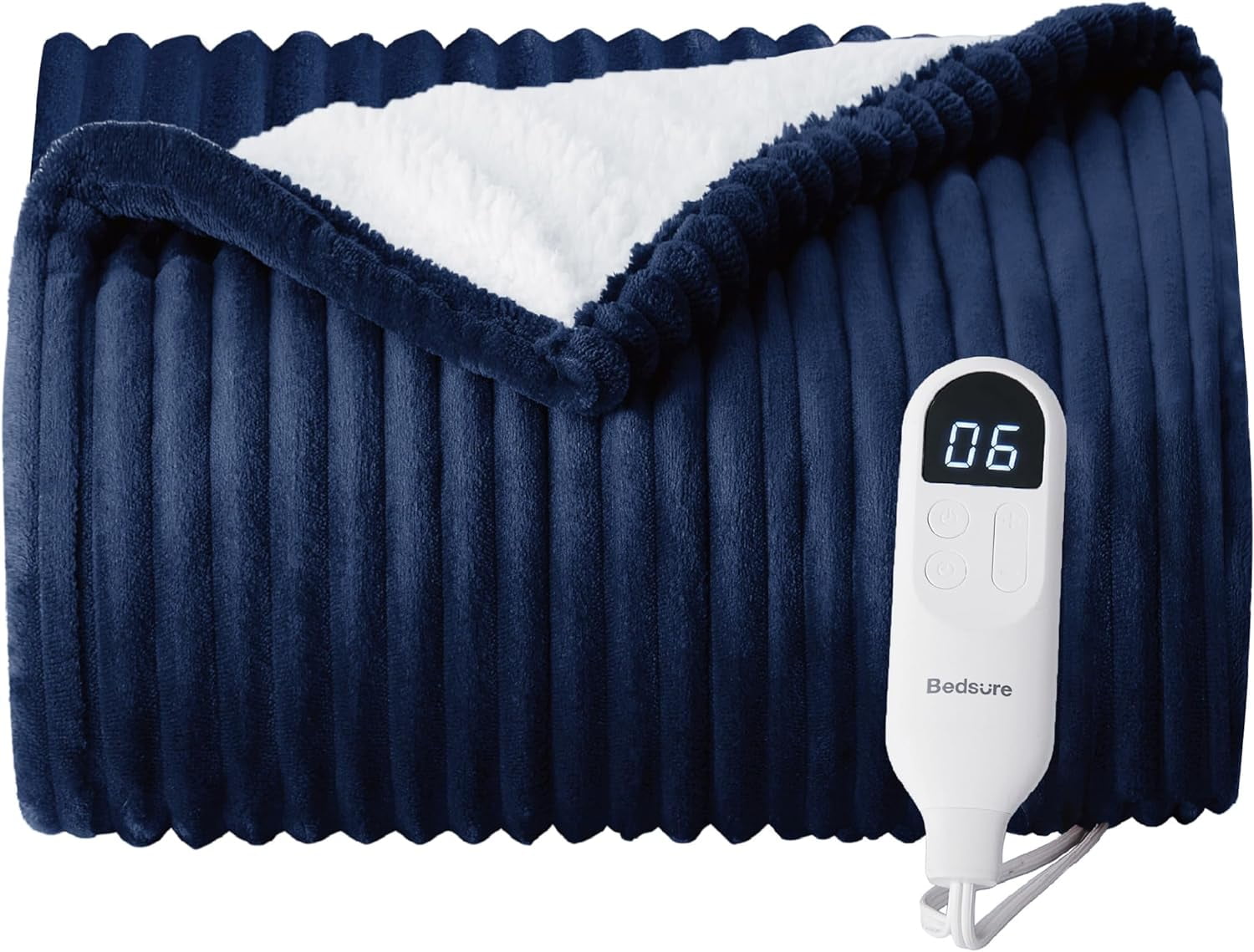 Cozy Comfort Electric Blanket Heated Throw - Soft Ribbed Flannel Heated Blanket, Fast Heating Electric Throw with 6 Heating Levels & 4 Time Settings, 3 Hours Auto-Off (50x60 inches, Green)