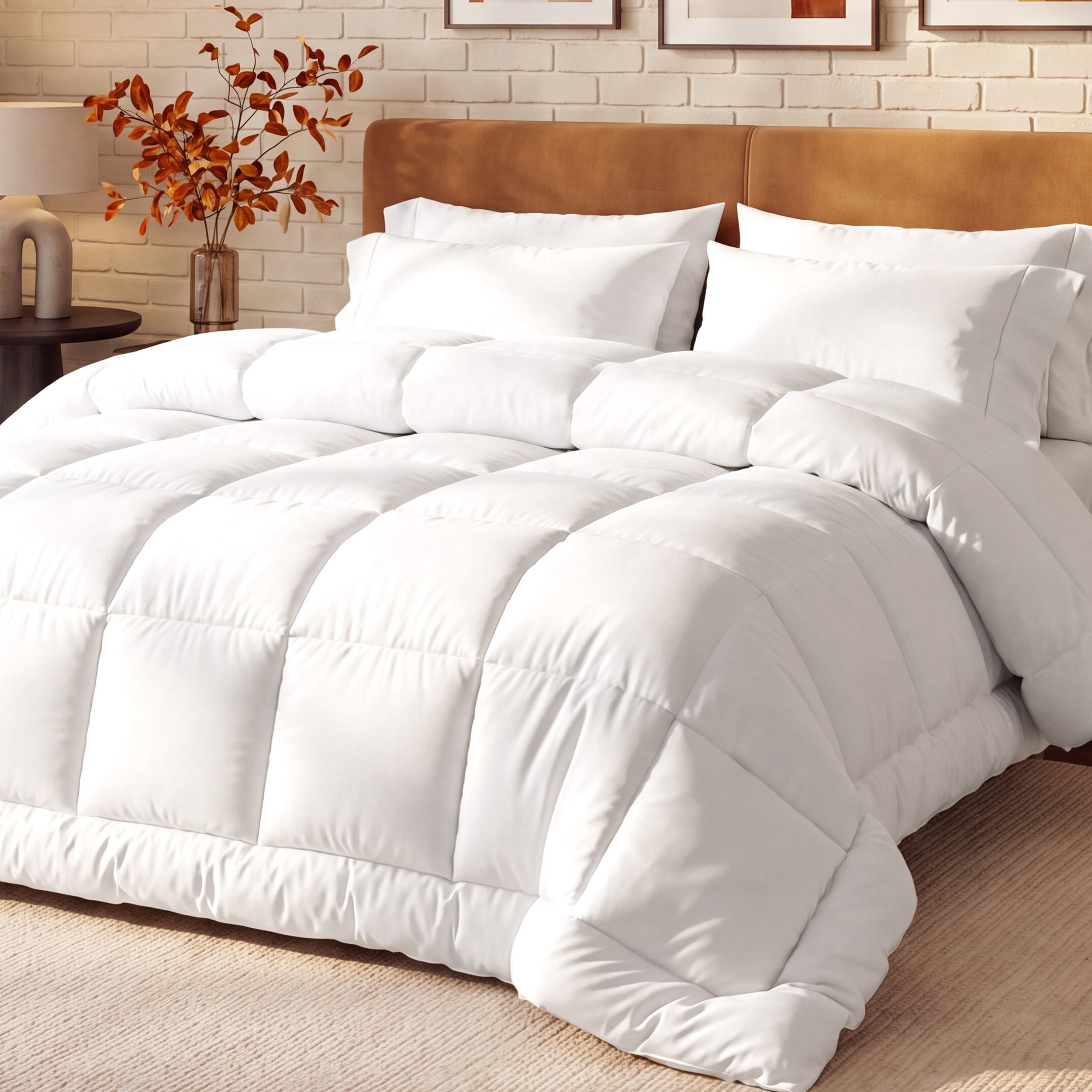 U by Bedsure Comforter Duvet Insert, Quilted Comforters Twin Size, All Season Duvet, Gentle Soft Down Alternative Bedding with 8 Tabs, White, Twin Size 88 x 68 inch New