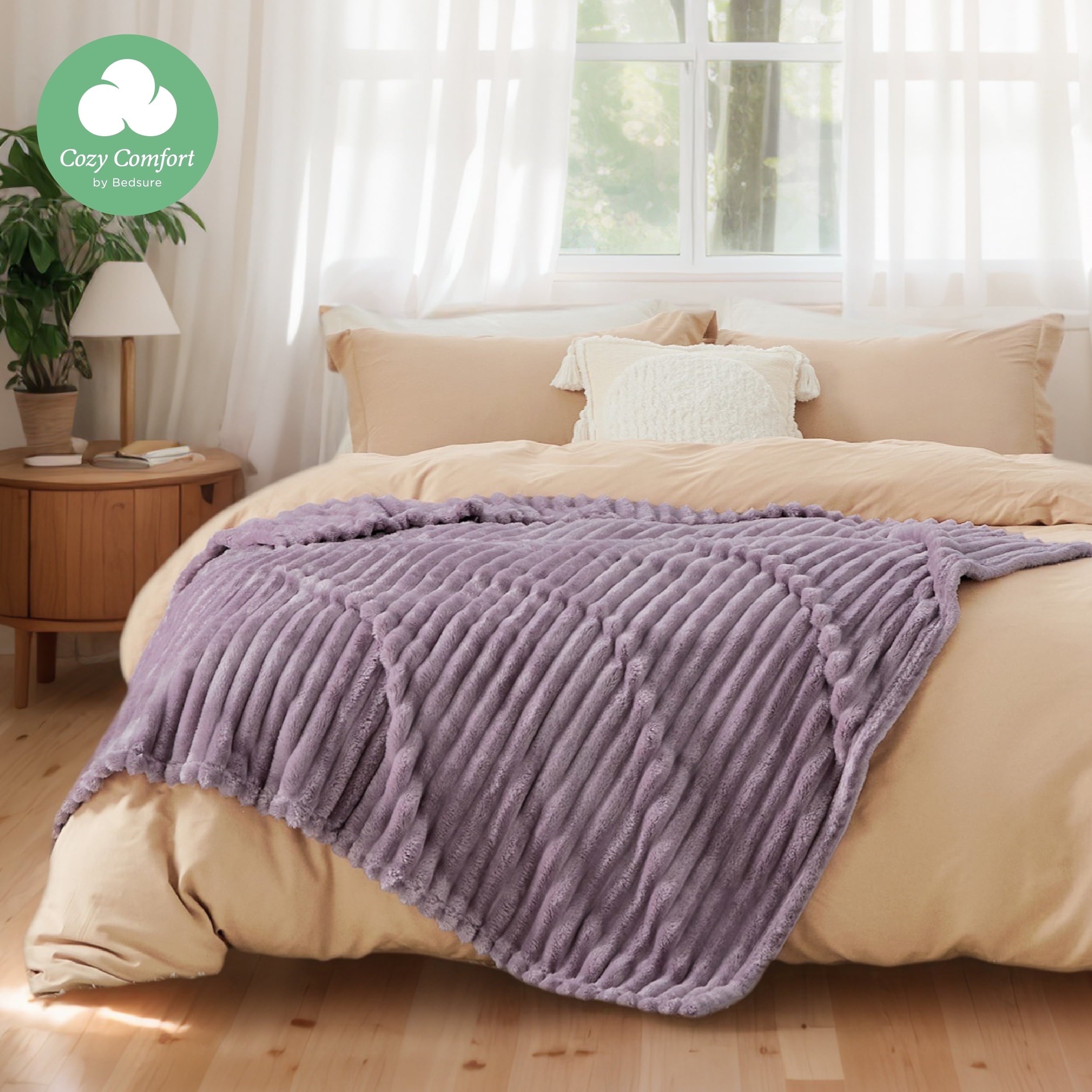 U by Bedsure Sea Fog Fleece Throw-XL Blanket for Couch - Super Soft Cozy Blankets for Women, Girls, 50x70 inches