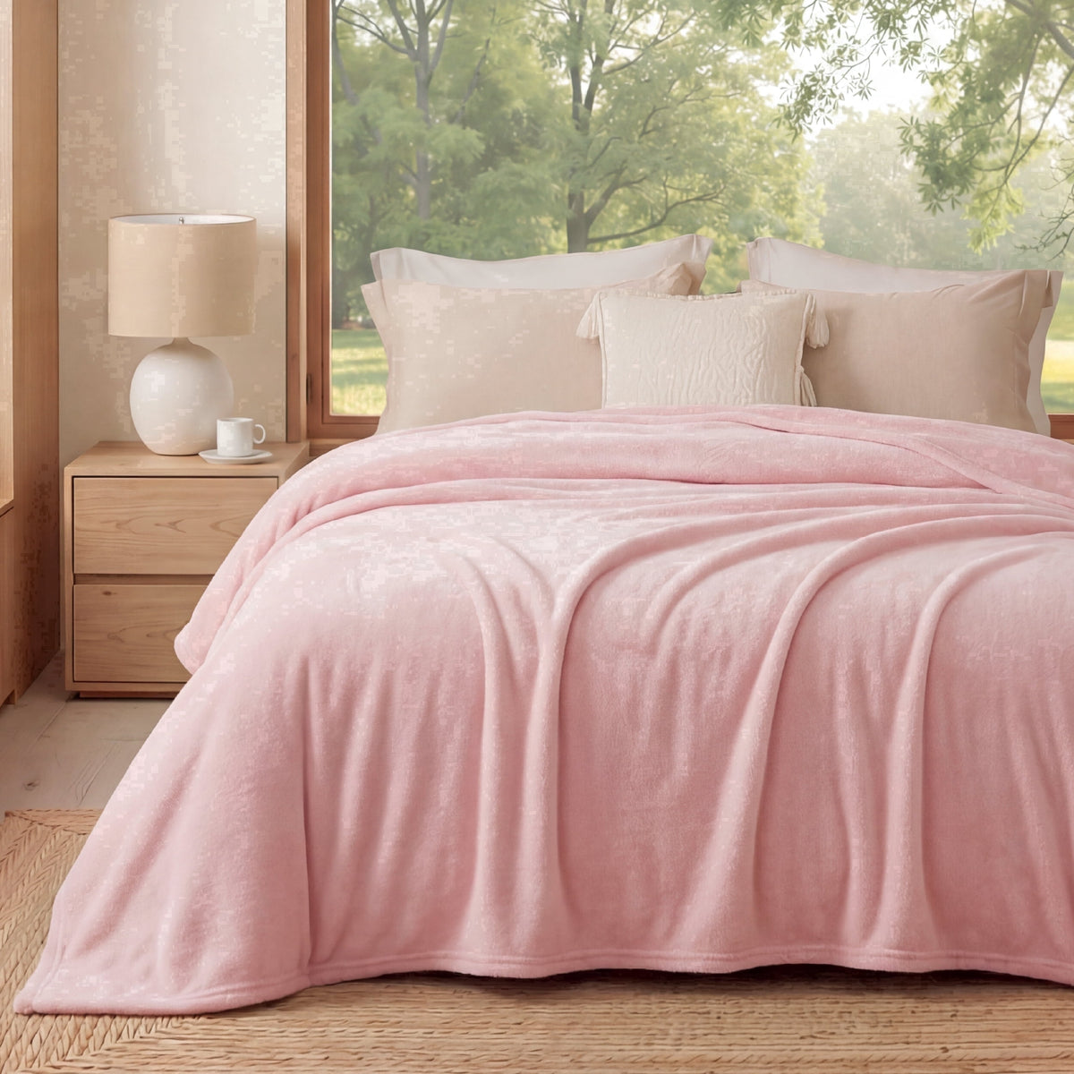 U by Bedsure GentleSoft Fleece Blankets Queen Size Pink - Bed Blanket Soft Lightweight Plush Fuzzy Cozy Luxury Microfiber, 90x90 inches New