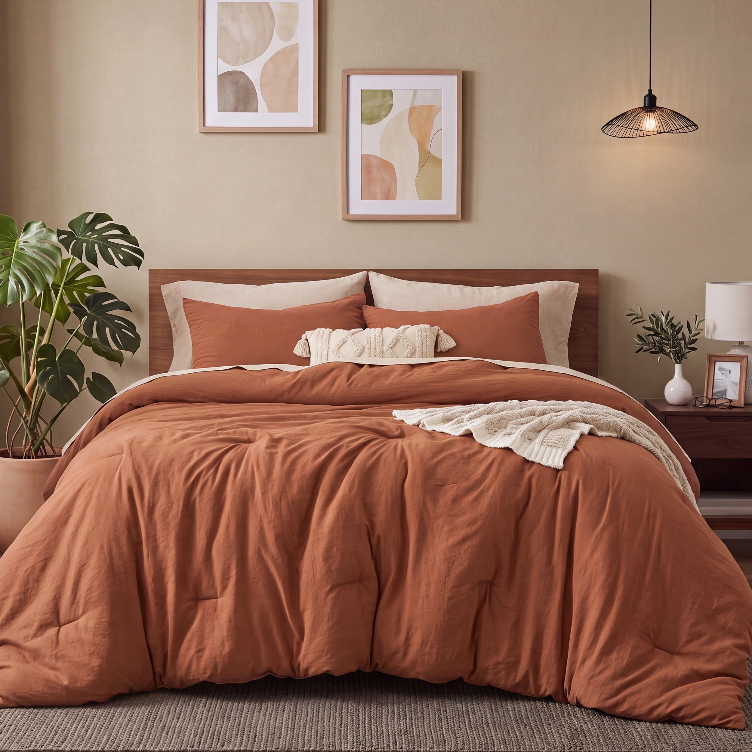U by Bedsure 3 Pieces King Comforter Bedding Set, Red Comforter Set for All Seasons, 1 Lightweight Prewashed Comforter and 2 Pillowcases, Spice Route new