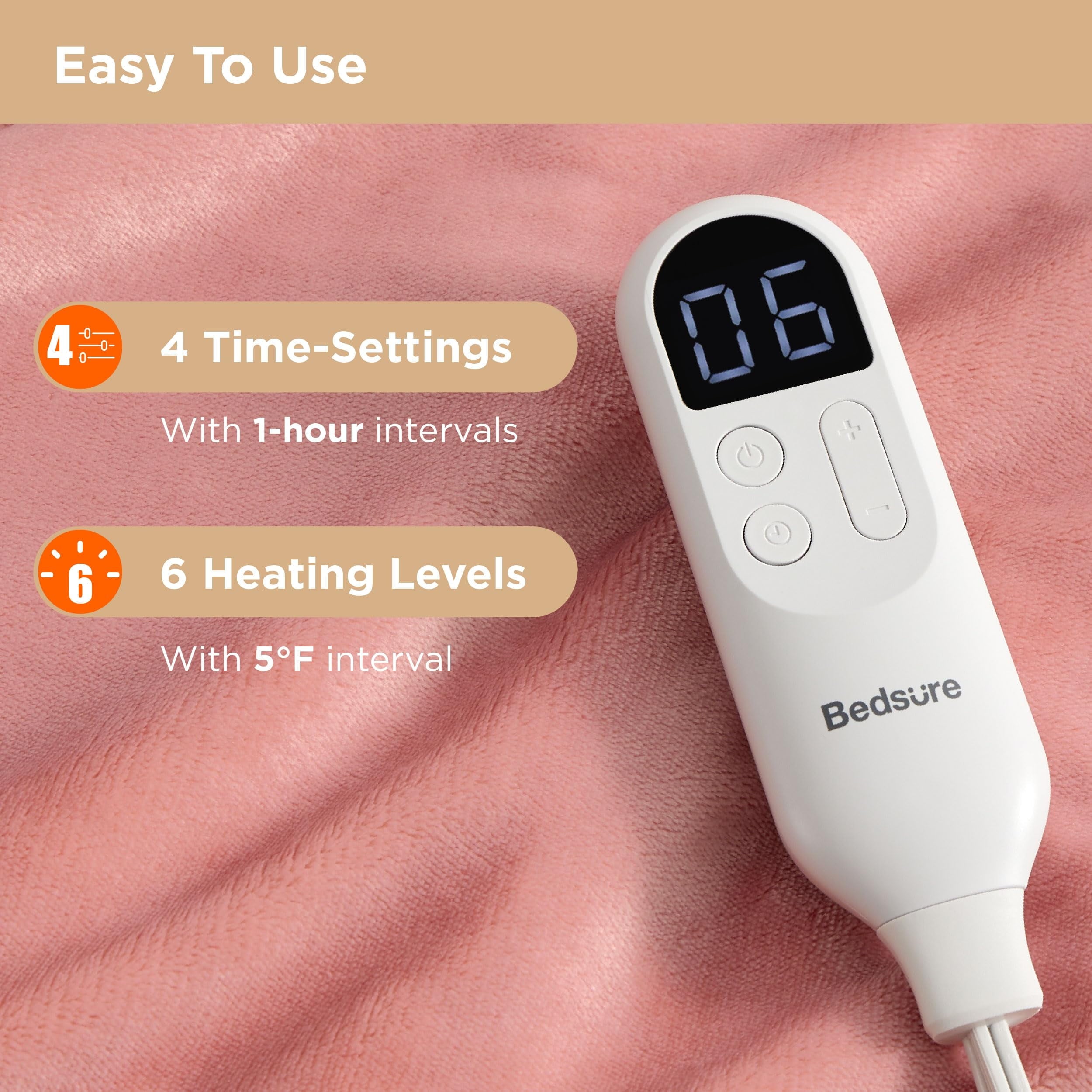 U by Bedsure Heated Blanket Wearable Shawl - Electric Wrap Poncho Blanket Hoodie for Adult, Winter Gifts for Mom Women Girlfriend, Warm Sherpa Heating Throw, Auto Shut Off, 55x64 inches, Pink