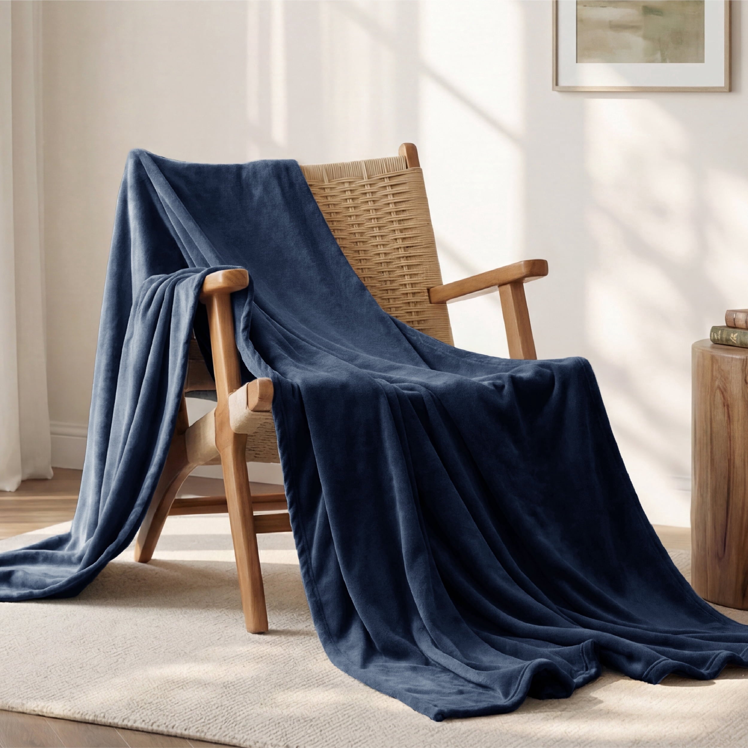 U by Bedsure Fleece Throw Blanket Navy Blue, Throw Blankets for Toddlers, Kids, Boys,50x60 inches, new