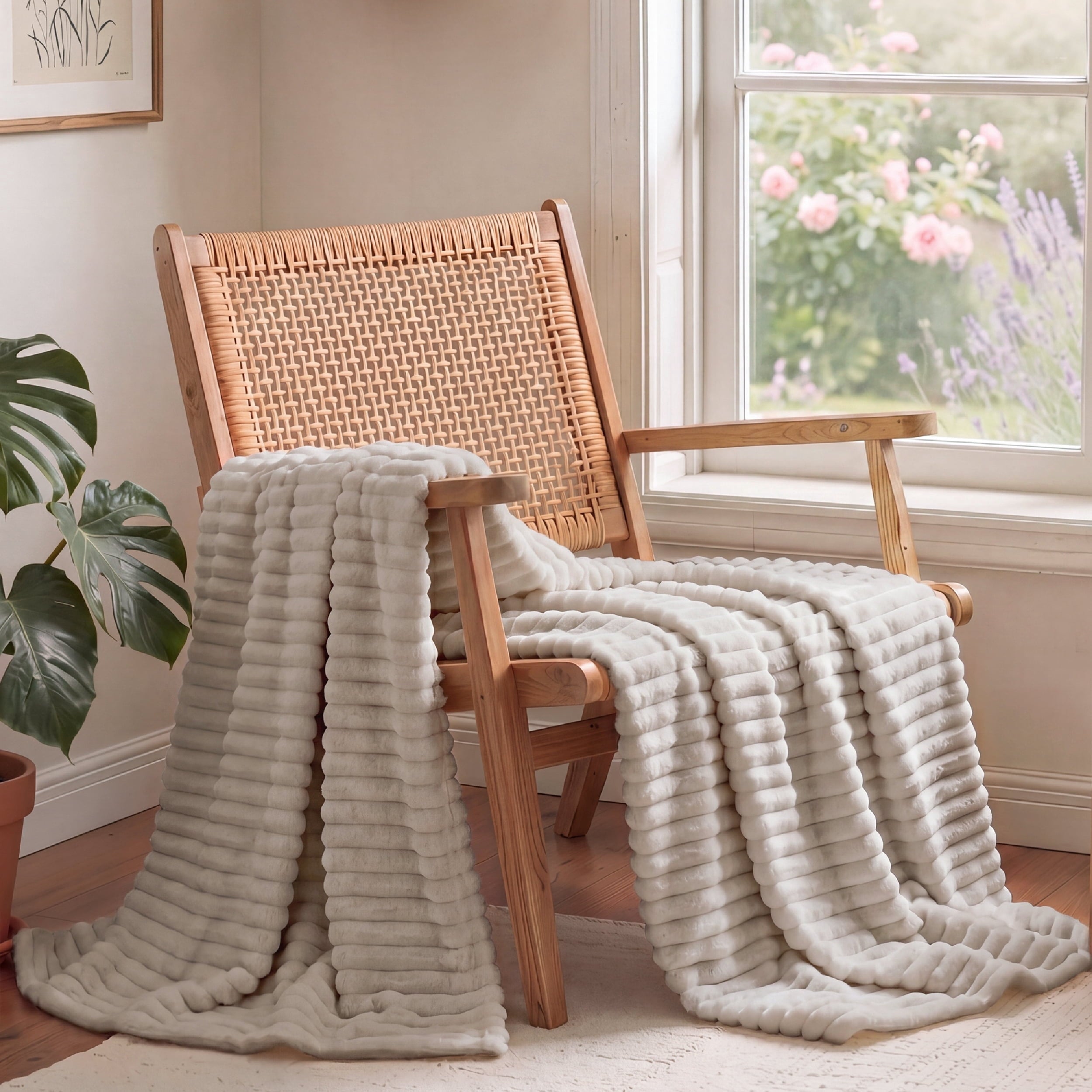 U by Bedsure Linen Fleece Twin/Twin-XL Blanket for Couch£¬Super Soft Cozy Blankets for Women, Girls, 60x80 inches, new