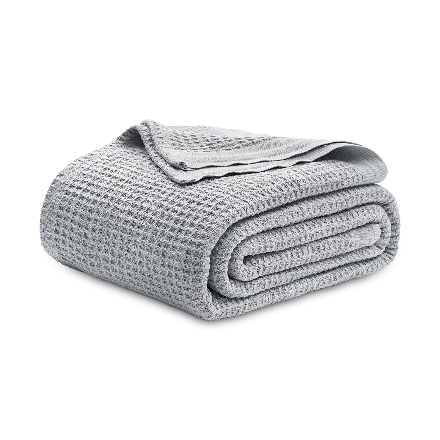 Cozy Comfort 100% Cotton Blankets Queen Grey - Waffle Weave Blankets for All Seasons, 90x90 inches