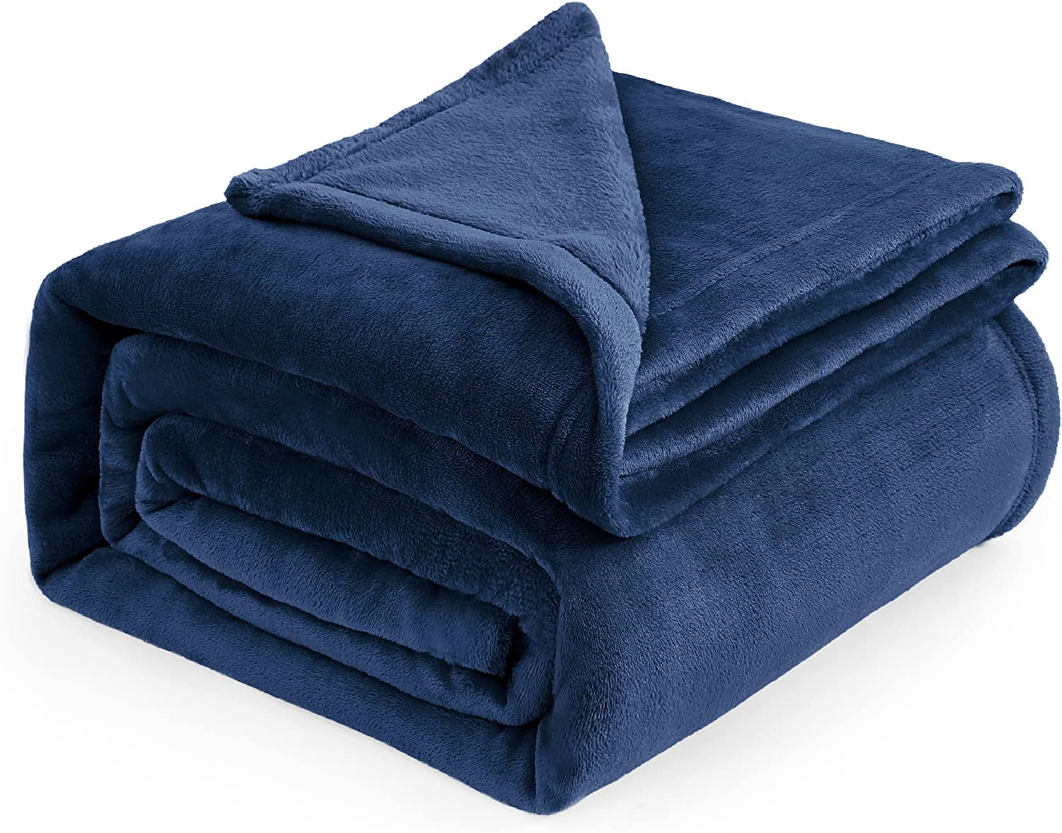 Cozy Comfort Fleece Bed Blankets Queen Size Navy - Soft Lightweight Cozy Luxury Blanket, 90x90 inches