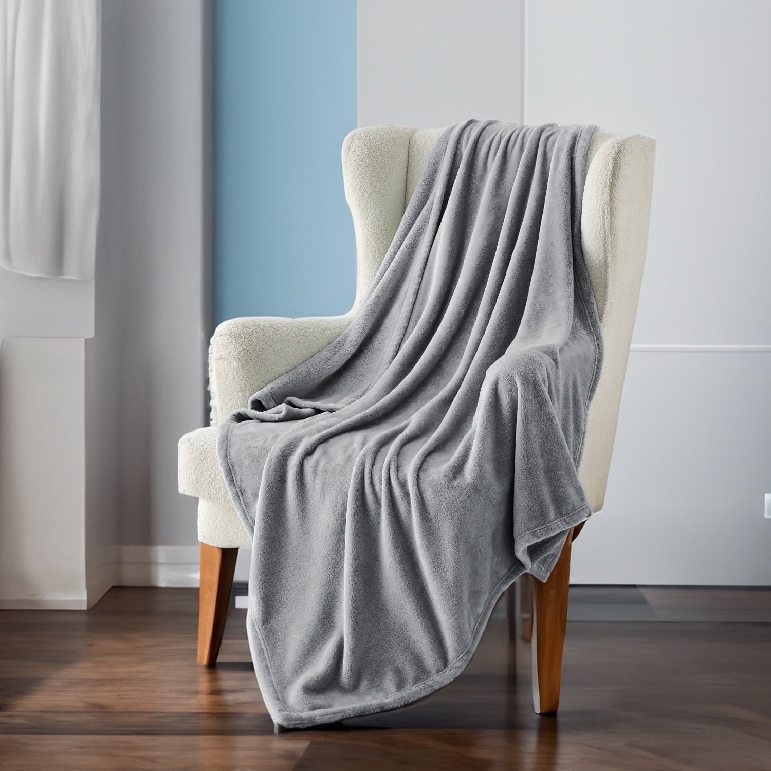 U by Bedsure Fleece Blankets Twin Size Grey - Lightweight Plush Fuzzy Cozy Soft, 60X80 Inches
