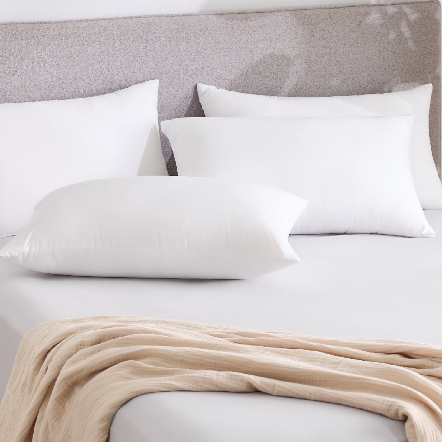 Cozy Comfort Classic Collection Adult Cooling Technology Queen Down Alternative Pillow Set Of 2, Medium, 2 Pack