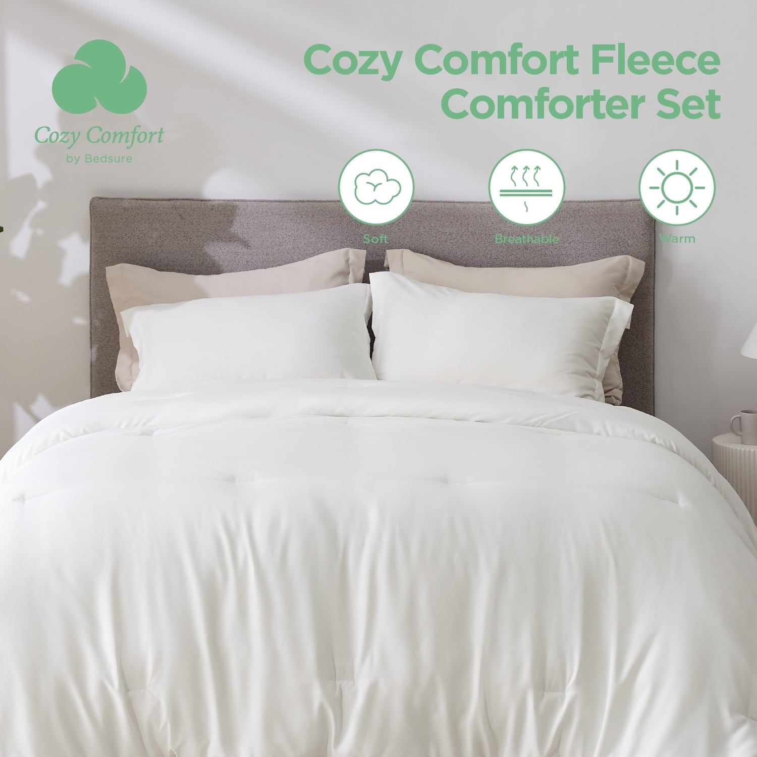 U by Bedsure White Solid Print 2-Piece Twin Comforter Set, 1 Lightweight Comforter And 1 Pillowcase